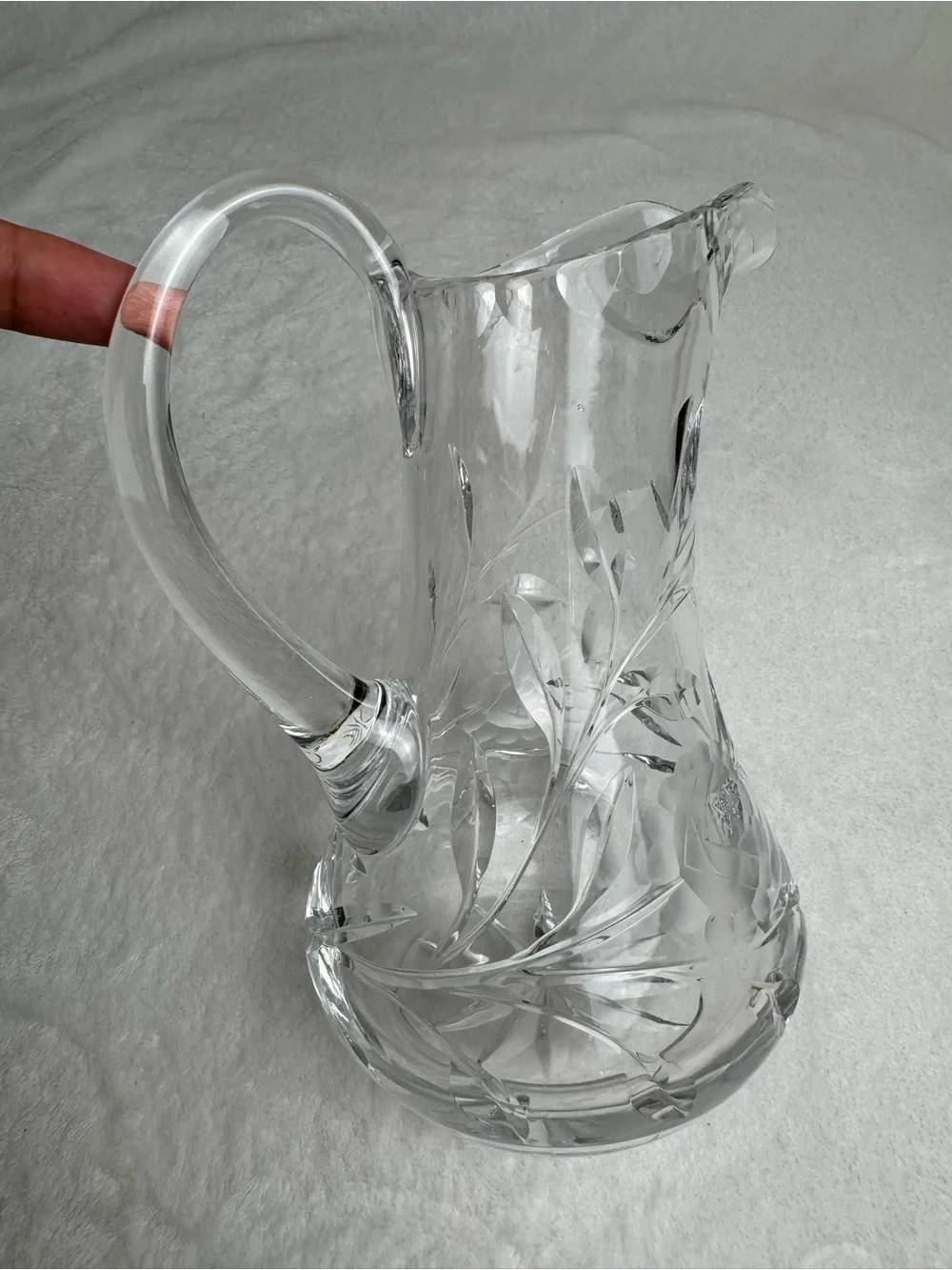 Antique 8” Jug Pitcher ABP American Brilliant Period Cut Glass Daisy Flower